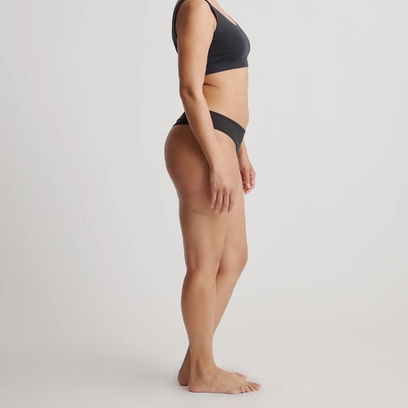 New Quince Second Skin Thong 6 Pack Black Sz L and S - Picture 3 of 10